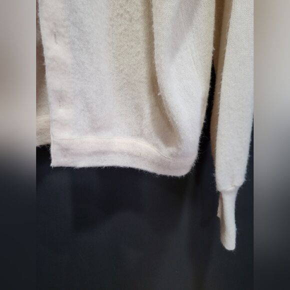 Vintage Woolen Mills Cream Grandpa Cardigan Button V Sz Tall XL USA Unisex - Picture 7 of 14